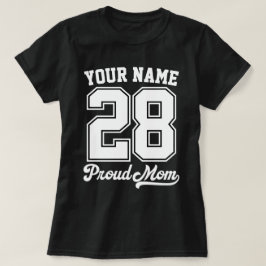 Custom Name and Number Shirt, Proud Mom Tシャツ