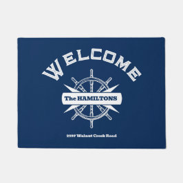 Custom Name and Text Nautical ドアマット