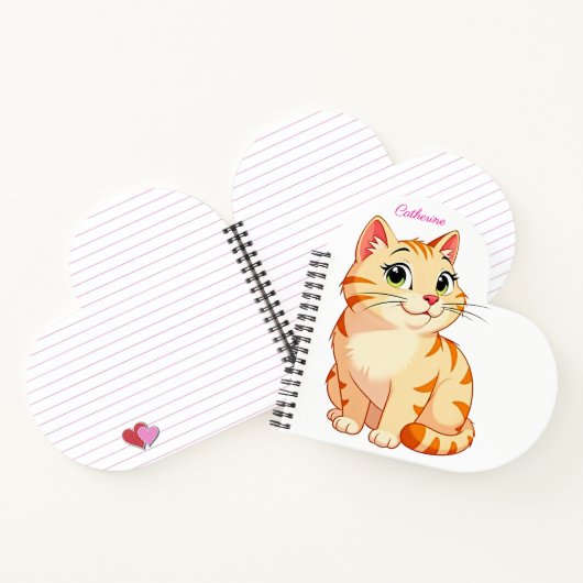 Custom name and wish for August with a cool cat ノートブック (内部)