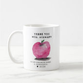 Custom Name Apple Personalized Teacher Thank You コーヒーマグカップ (左)