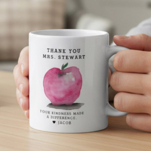 Custom Name Apple Personalized Teacher Thank You コーヒーマグカップ