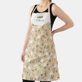 Custom Name Apron – Vanilla Floral Print エプロン (インサイチュ)