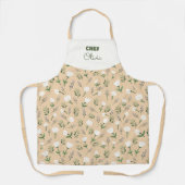 Custom Name Apron – Vanilla Floral Print エプロン (正面)