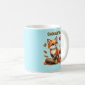  Custom Name Autumn Fox Cup  コーヒーマグカップ (正面右)