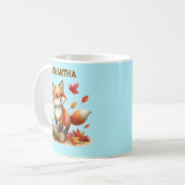  Custom Name Autumn Fox Cup  コーヒーマグカップ (正面左)