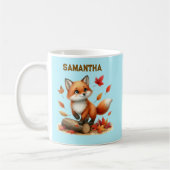  Custom Name Autumn Fox Cup  コーヒーマグカップ (左)
