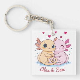 Custom Name Axolotl Valentine Keychain キーホルダー
