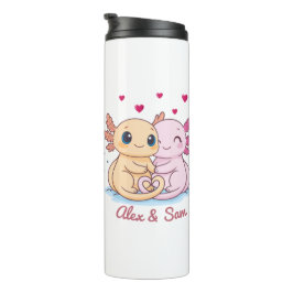 Custom Name Axolotl Valentine Thermal Tumbler タンブラー