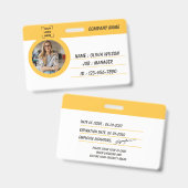 Custom Name Badge Employee ID Button バッジ (正面＆裏面)