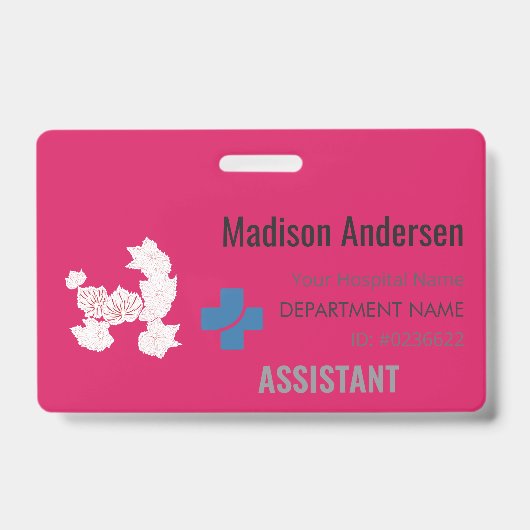 Custom Name Badge – Holder.Reel.Pin.ID.Card バッジ (正面)