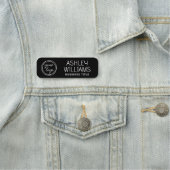 Custom Name Badge with Logo for Staff Modern Black 名札 (インサイチュ)