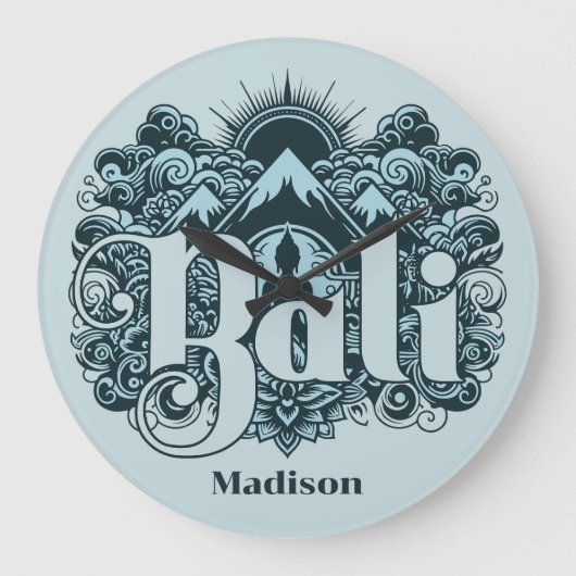 Custom Name Bali ラージ壁時計 (正面)