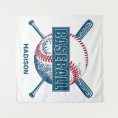 Custom Name Baseball タペストリー (正面(横))