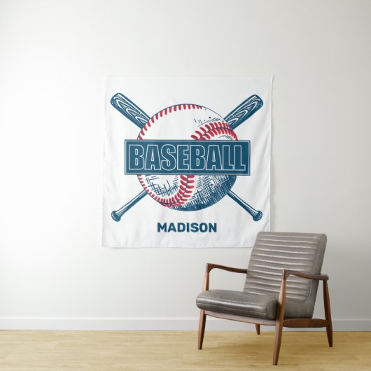 Custom Name Baseball タペストリー (インサイチュ)