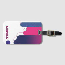 custom name BAUHAUS PINK WHITE DOTS PURPLE  ラゲッジタグ
