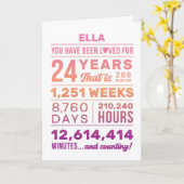 Custom Name Been Loved 24 Years Birthday Card カード (黄色い花)