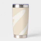 Custom Name Beige Cream Organic Pattern Insulated 保温保冷タンブラー (正面)