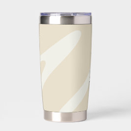 Custom Name Beige Cream Organic Pattern Insulated 保温保冷タンブラー