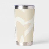 Custom Name Beige Cream Organic Pattern Insulated 保温保冷タンブラー (右面)