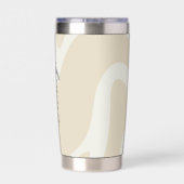 Custom Name Beige Cream Organic Pattern Insulated 保温保冷タンブラー (背面)