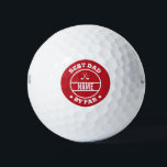 Custom Name Best Dad by par personalised red ゴルフボール<br><div class="desc">Custom name best dad by par red color golf ball for  dad or dad figures in your life. It will be great gift for dad'd birthday or fathers day. This will also be a great gift for golfer dad.</div>