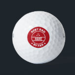 Custom Name Best Dad by par personalised red ゴルフボール<br><div class="desc">Custom name best dad by par red color golf ball for  dad or dad figures in your life. It will be great gift for dad'd birthday or fathers day. This will also be a great gift for golfer dad.</div>
