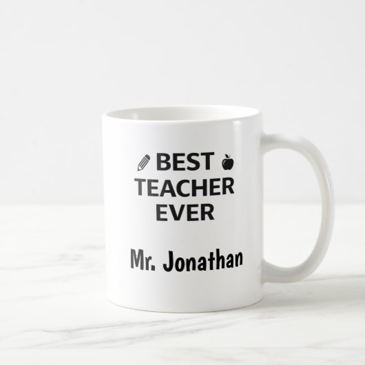 Custom Name Best Teacher Ever Coffee Mug Gift コーヒーマグカップ (右)