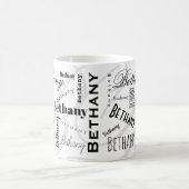 Custom Name Bethany Black White Coffee Mug コーヒーマグカップ (中央)