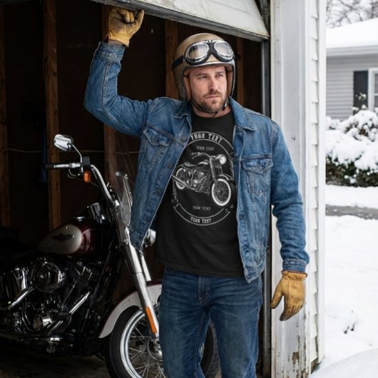 Custom Name Biker Dad Long Sleeve Gift Tシャツ