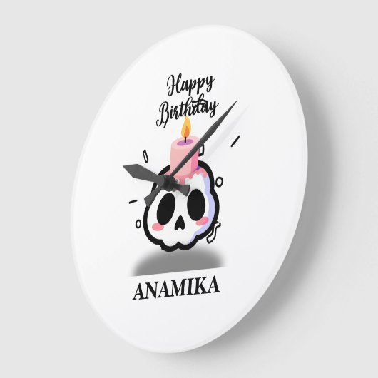 Custom Name Birthday ラージ壁時計 (傾斜)