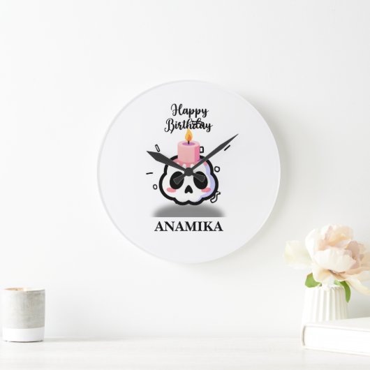 Custom Name Birthday ラージ壁時計 (ホーム)