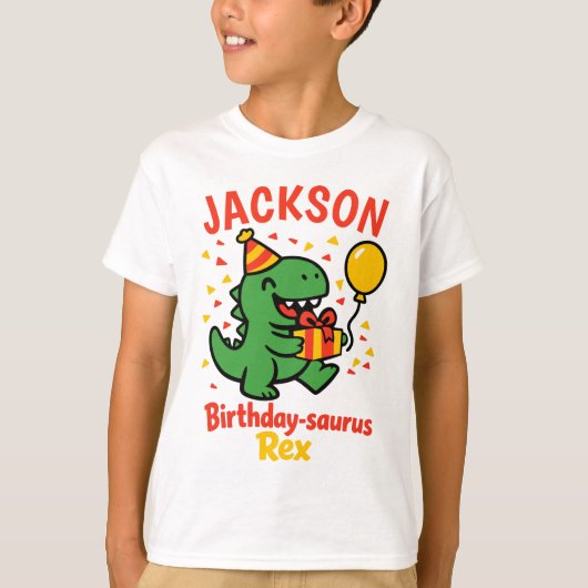 Custom Name Birthday Dinosaur Party  Tシャツ (正面)