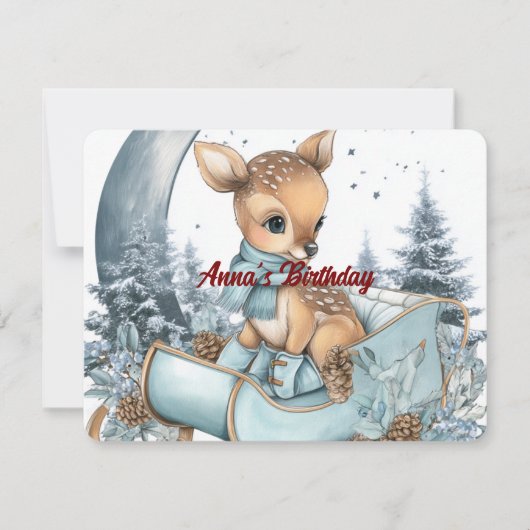 Custom Name Birthday Invitation | Cute Design 招待状 (正面)