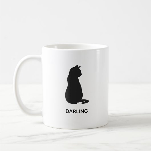 Custom Name Black Cat Painting Coffee Mug コーヒーマグカップ (左)