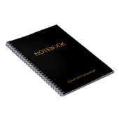 Custom Name Black Notebook ノートブック (右側)