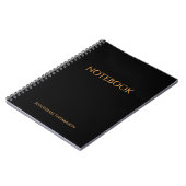 Custom Name Black Notebook ノートブック (左側)