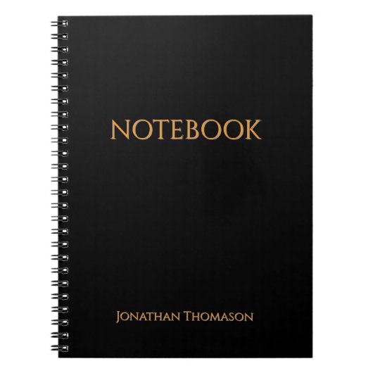 Custom Name Black Notebook ノートブック (正面)