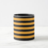Custom Name Black & Pumpkin Stripe Mug Gift マグカップ (中央)