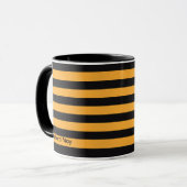 Custom Name Black & Pumpkin Stripe Mug Gift マグカップ (正面左)