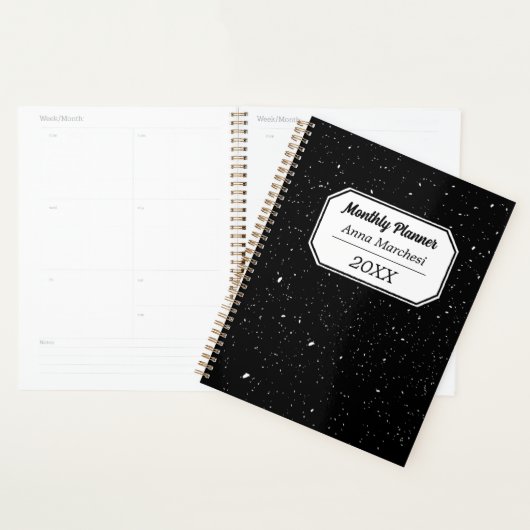 Custom Name Black & White Checkered Planner プランナー手帳 (ディスプレー)
