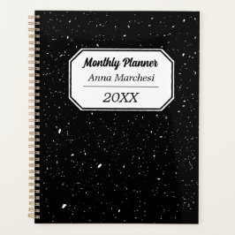 Custom Name Black & White Checkered Planner プランナー手帳