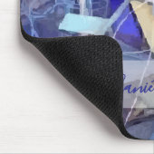 Custom Name Blue Abstract Maximalist Stripes  マウスパッド (コーナー)