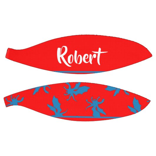 Custom name blue dragons on red バスケットボール (パネル)