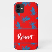 Custom name blue dragons on red Case-Mate iPhoneケース (裏面)