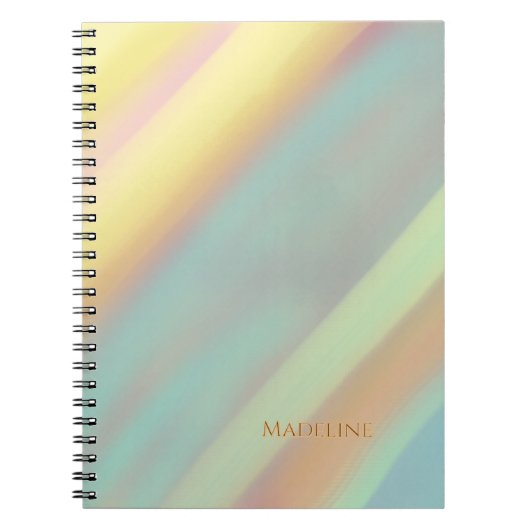 Custom Name Blue Green Coastal Beach  ノートブック (正面)