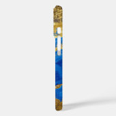 Custom Name Blue Marble and Gold Leaf Case-Mate iPhoneケース (裏面 / 左)
