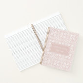 Custom Name Blush Rose Vector Pattern Journal ノートブック (内部)