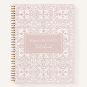 Custom Name Blush Rose Vector Pattern Journal ノートブック (正面)