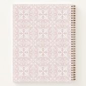 Custom Name Blush Rose Vector Pattern Journal ノートブック (裏面)