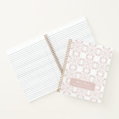 Custom Name Blush Rose Vector Pattern Journal ノートブック (内部)